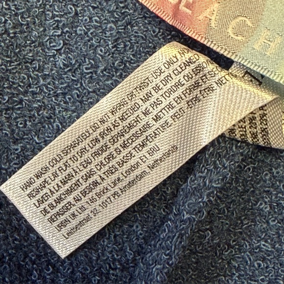 Free People FP Beach Knit Pants Flare Leg Womens Medium Blue Pull On Boho Hippie - Picture 5 of 10